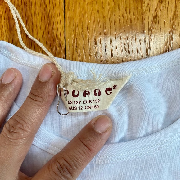 Ipuang white tshirt with ruffled heart size 12 - Picture 3 of 3